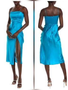 NWOT- Amanda uprichard Mandy Silk Midi Dress SZ M